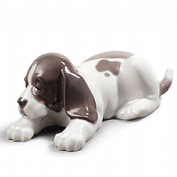 Lladro   Animals   Dogs - Lladro Sleepy Puppy Dog