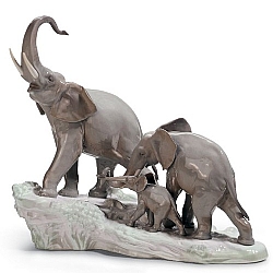 Lladro   Animals   Elephant - Lladro Elephants Walking 1150