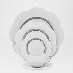 Royal Limoges   Tabletop   Dinnerware - Royal Limoges Fleurt Platinum 5 piece place setting