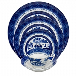 Mottahedeh   TableTop   Dinnerware - Mottahedeh Blue Canton 5pc Place Setting