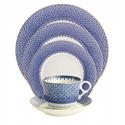 Mottahedeh   TableTop   Dinnerware - Mottahedeh Blue Lace 5pc Place Setting