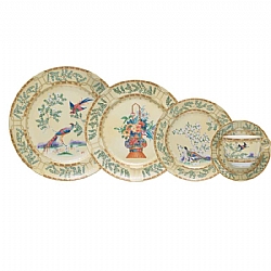 Mottahedeh   TableTop   Dinnerware - Mottahedeh Ching Garden 5pc Place Setting