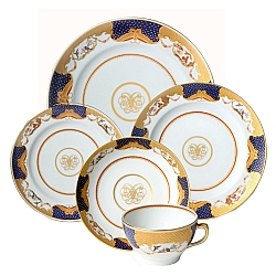 Mottahedeh   Tabletop   Dinnerware - Mottahedeh Golden Butterfly 5pc Place Setting
