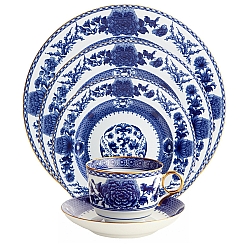 Mottahedeh   Tabletop   Dinnerware - Mottahedeh Imperial Blue 5pc Place Setting