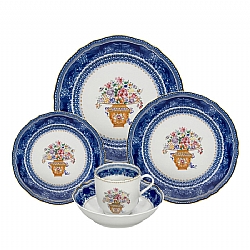 Mottahedeh   Tabletop   Dinnerware - Mottahedeh Mandarin Bouquet 5pc Place Setting