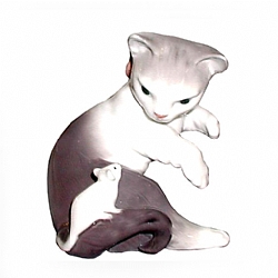 Lladro   Animals   Cats - Lladro Cat & Mouse 5236