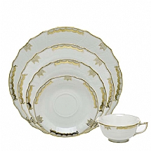 Herend   Tabletop   Dinnerware - Herend Princess Victoria Gray Five Piece Place Setting