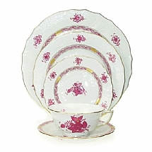 Herend   Tabletop   Dinnerware - Herend Chinese Bouquet Raspberry 5pc Place Setting