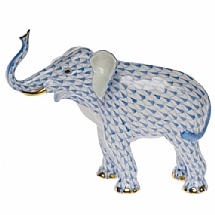Herend   Animals   Elephant - Herend Elephant Luck Blue