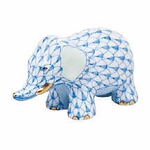 Herend   Animals   Elephant - Herend Little Elephant Blue