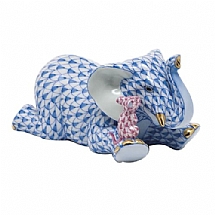 Herend   Animals   Elephant - Herend Fast Friends Multicolor