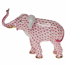 Herend   Animals   Elephant - Herend Elephant Luck Raspberry
