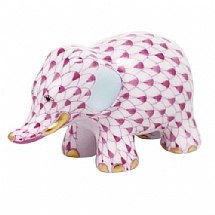 Herend   Animals   Elephant - Herend Little Elephant Raspberry