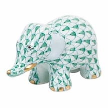 Herend   Animals   Elephant - Herend Little Elephant Green