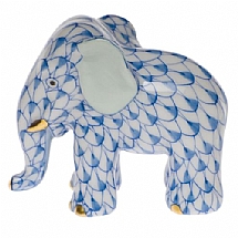 Herend   Animals   Elephant - Herend Miniature Elephant Blue