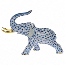 Herend   Animals   Elephant - Herend Elephant with tusks Blue