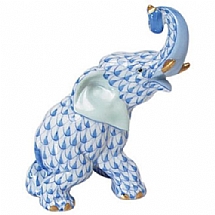 Herend   Animals   Elephant - Herend Elephant Blue