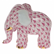 Herend   Animals   Elephant - Herend Miniature Elephant Raspberry