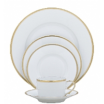 Raynaud   Tabletop   Dinnerware - Raynaud Fontainbleau Gold 5pc Place Setting with Filet