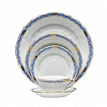 Herend   Tabletop   Dinnerware - Herend Chinese Bouquet Garland Blue 5pc Place Setting