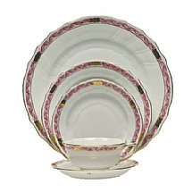 Herend   Tabletop   Dinnerware - Herend Chinese Bouquet Garland Raspberry 5pc Place Setting