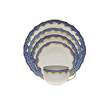 Herend   Tabletop   Dinnerware - Herend Fishscale Blue 5pc Place Setting