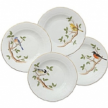 Herend   Tabletop   Dinnerware - Herend Songbird Desert Plate Set of Four
