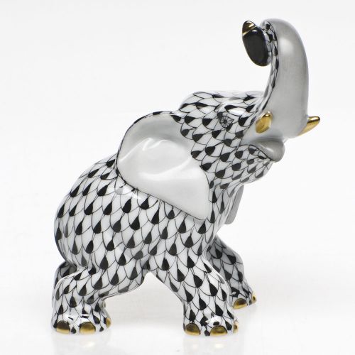 Herend Elephant Black