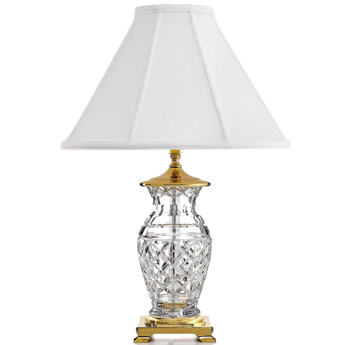 Waterford Kingsley Table Crystal Swarovski Waterford Kingsley Table Lamp With White Empire Shantung Shade